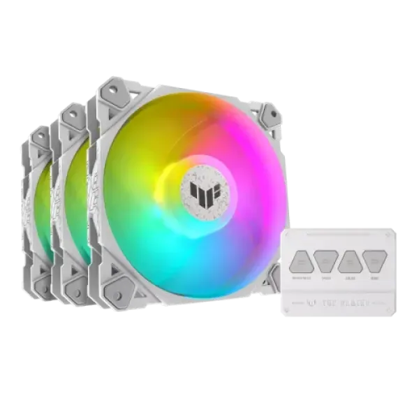 ASUS TUF Gaming TF120 ARGB White Triple Casing Fan Kit with ARGB Controller